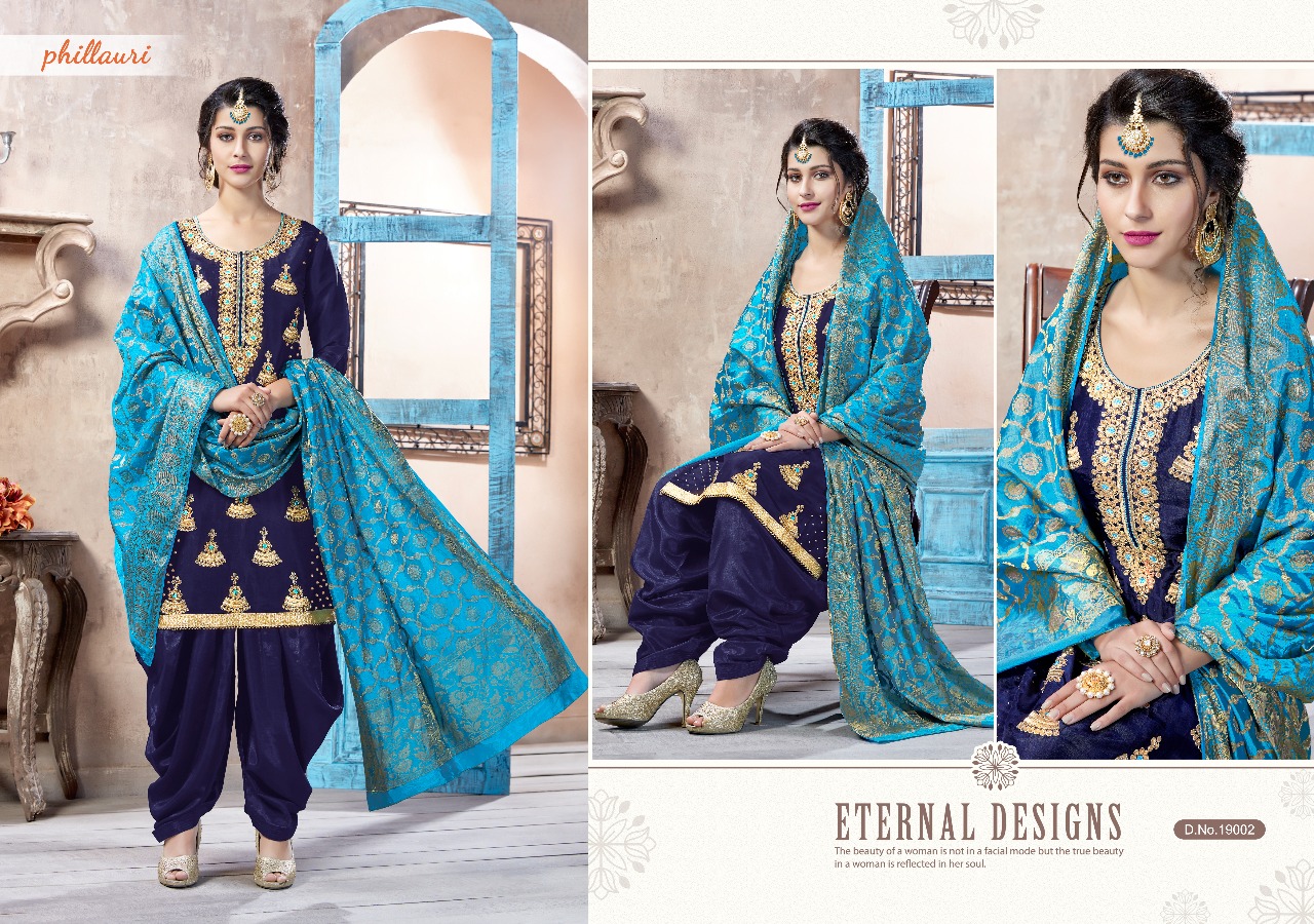 Phillauri Vol-6 By Phillauri 19001 To 19004 Series Designer Beautiful Stylish Fancy Colorful Party Wear & Occasional Wear Pure Uppada Silk Embroidered Dresses At Wholesale Price