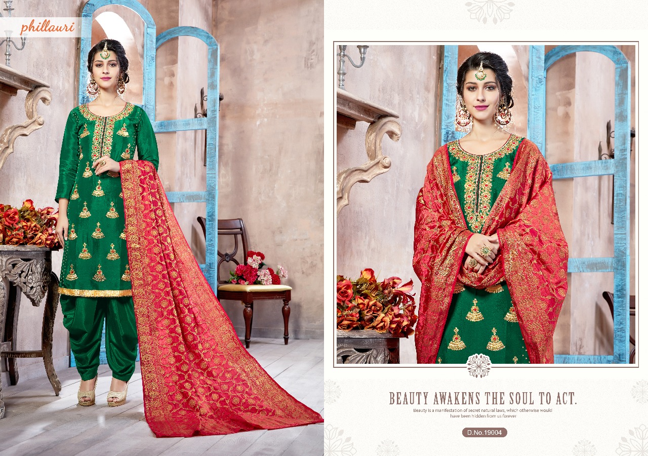 Phillauri Vol-6 By Phillauri 19001 To 19004 Series Designer Beautiful Stylish Fancy Colorful Party Wear & Occasional Wear Pure Uppada Silk Embroidered Dresses At Wholesale Price
