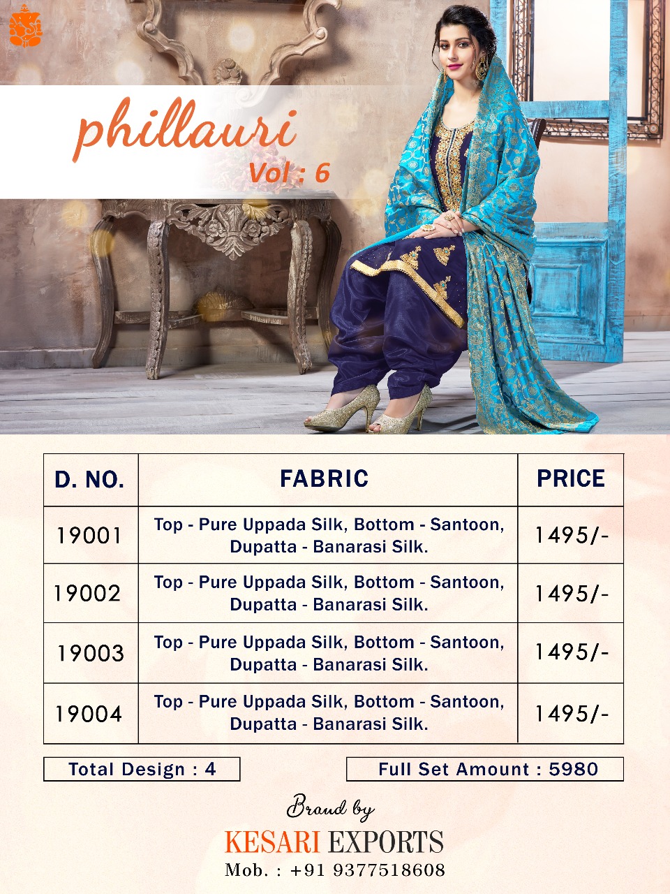 Phillauri Vol-6 By Phillauri 19001 To 19004 Series Designer Beautiful Stylish Fancy Colorful Party Wear & Occasional Wear Pure Uppada Silk Embroidered Dresses At Wholesale Price