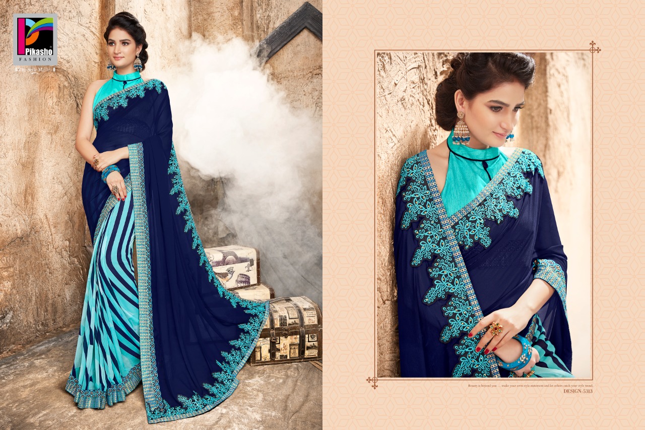 Pikasho 5310 Series By Pikasho 5310 To 5323 Series Indian Traditional Wear Collection Beautiful Stylish Fancy Colorful Party Wear & Occasional Wear Georgette Embroidered Sarees At Wholesale Price