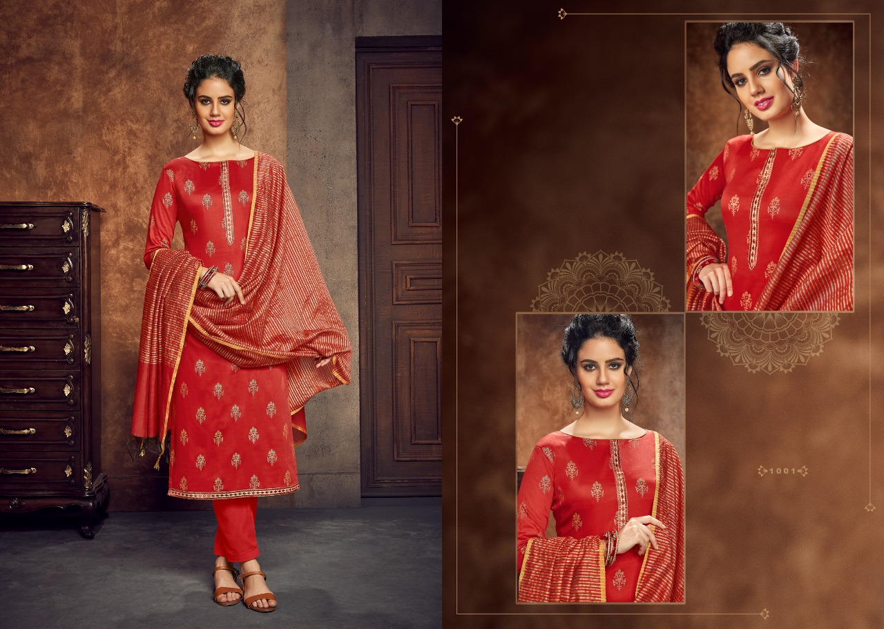 Piya By Aaa Design Studio 1001 To 1009 Series Beautiful Suits Colorful Stylish Fancy Casual Wear & Ethnic Wear Jam Satin With Work Dresses At Wholesale Price
