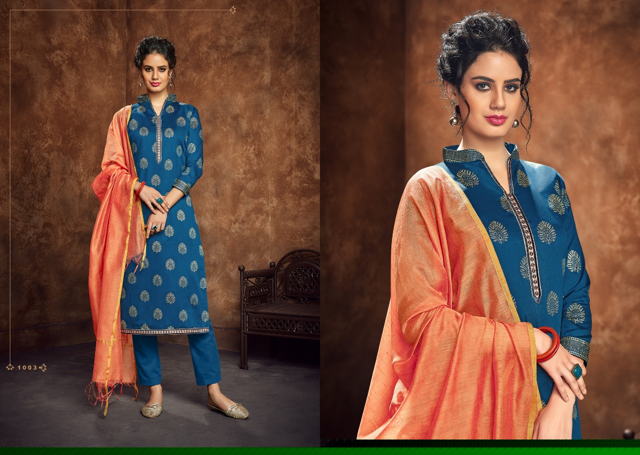 Piya By Aaa Design Studio 1001 To 1009 Series Beautiful Suits Colorful Stylish Fancy Casual Wear & Ethnic Wear Jam Satin With Work Dresses At Wholesale Price