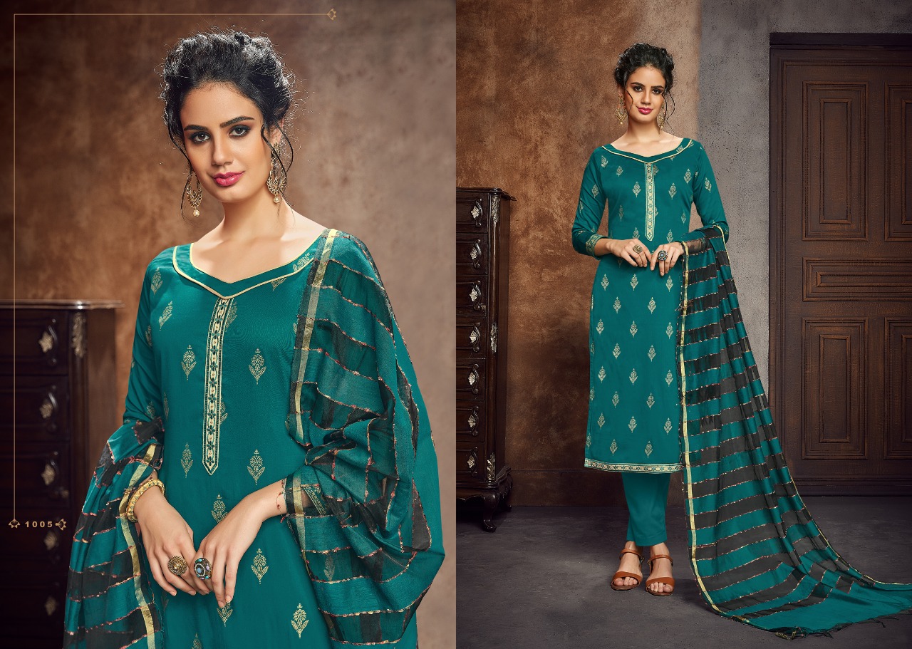 Piya By Aaa Design Studio 1001 To 1009 Series Beautiful Suits Colorful Stylish Fancy Casual Wear & Ethnic Wear Jam Satin With Work Dresses At Wholesale Price