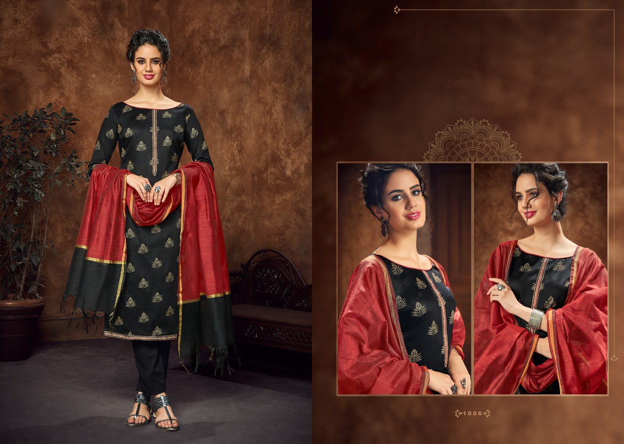 Piya By Aaa Design Studio 1001 To 1009 Series Beautiful Suits Colorful Stylish Fancy Casual Wear & Ethnic Wear Jam Satin With Work Dresses At Wholesale Price
