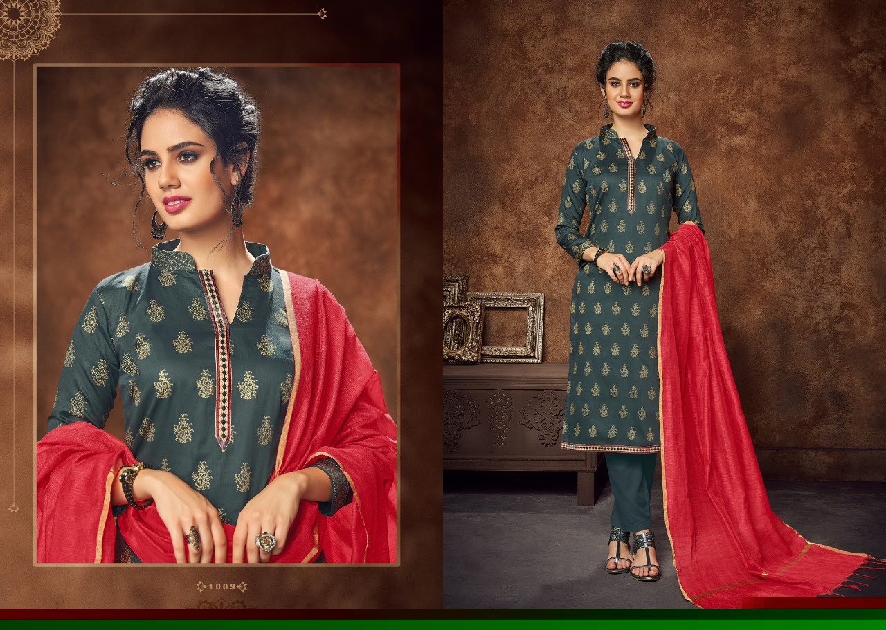 Piya By Aaa Design Studio 1001 To 1009 Series Beautiful Suits Colorful Stylish Fancy Casual Wear & Ethnic Wear Jam Satin With Work Dresses At Wholesale Price