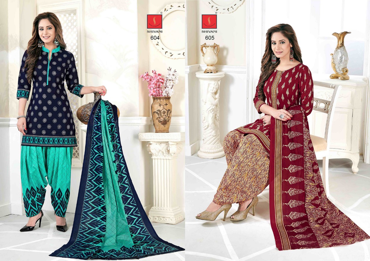 Piya Basanti Patiala Special Vol-6 By Shivani 601 To 621 Series Beautiful Stylish Fancy Colorful Casual Wear & Ethnic Wear Collection Pure Premium Cotton Cambric Printed Dresses At Wholesale Price