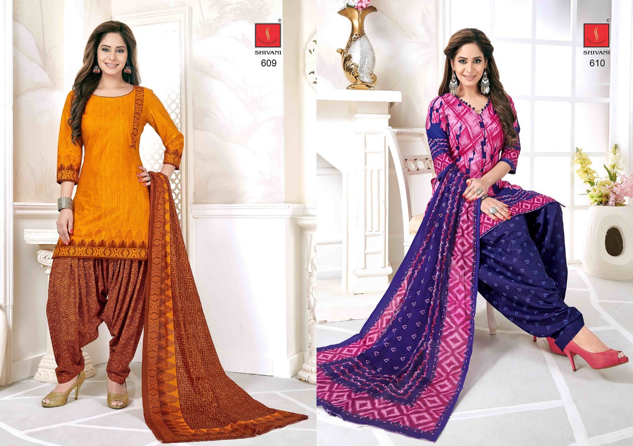 Piya Basanti Patiala Special Vol-6 By Shivani 601 To 621 Series Beautiful Stylish Fancy Colorful Casual Wear & Ethnic Wear Collection Pure Premium Cotton Cambric Printed Dresses At Wholesale Price