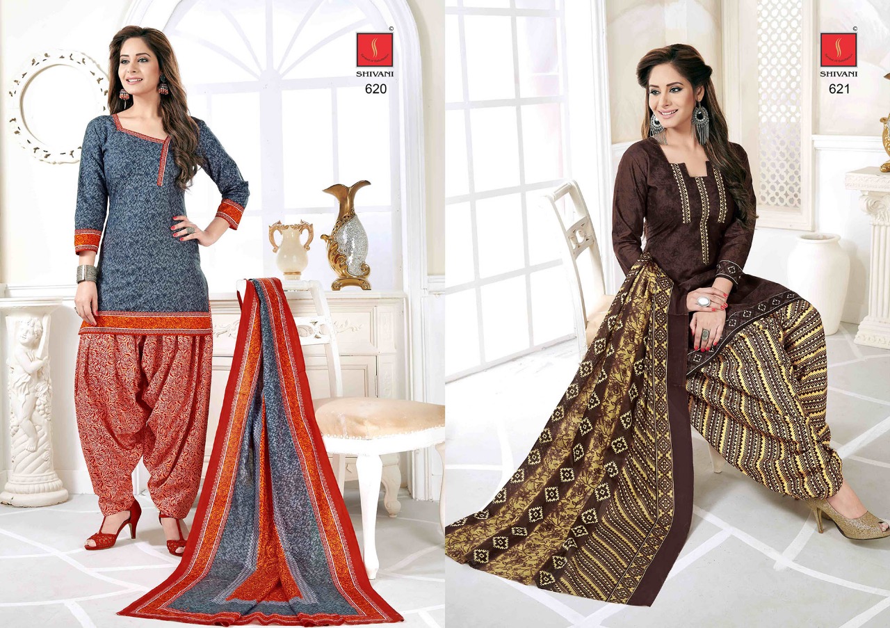 Piya Basanti Patiala Special Vol-6 By Shivani 601 To 621 Series Beautiful Stylish Fancy Colorful Casual Wear & Ethnic Wear Collection Pure Premium Cotton Cambric Printed Dresses At Wholesale Price