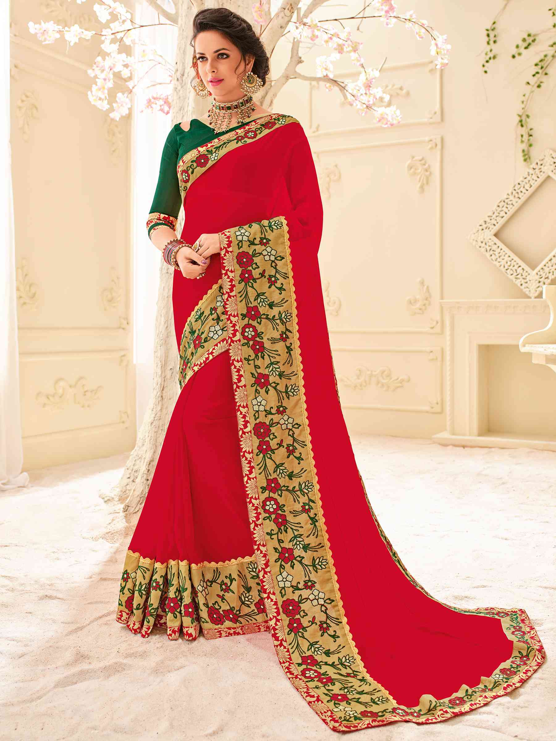 Platinum Vol-4 By Indian Women Pl-32104 To Pl-32123 Series Indian Designer Traditional Wear Collection Beautiful Stylish Colorful Party Wear & Occasional Wear Silk/ Georgette/ Chiffon Sarees At Wholesale Price