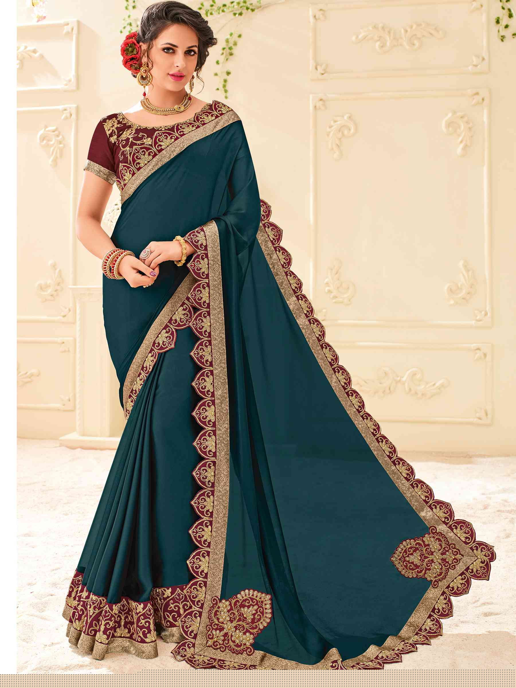 Platinum Vol-4 By Indian Women Pl-32104 To Pl-32123 Series Indian Designer Traditional Wear Collection Beautiful Stylish Colorful Party Wear & Occasional Wear Silk/ Georgette/ Chiffon Sarees At Wholesale Price