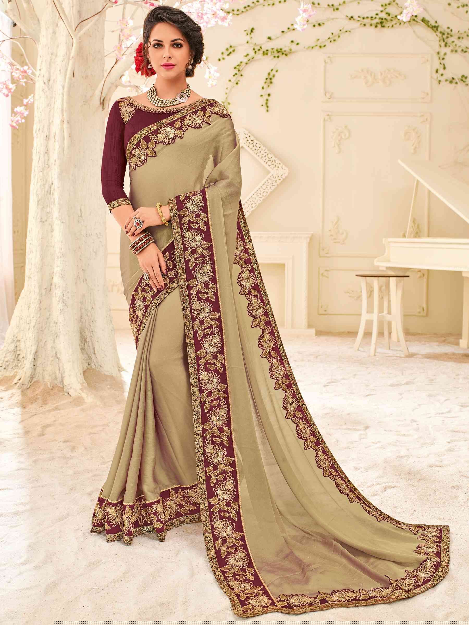 Platinum Vol-4 By Indian Women Pl-32104 To Pl-32123 Series Indian Designer Traditional Wear Collection Beautiful Stylish Colorful Party Wear & Occasional Wear Silk/ Georgette/ Chiffon Sarees At Wholesale Price