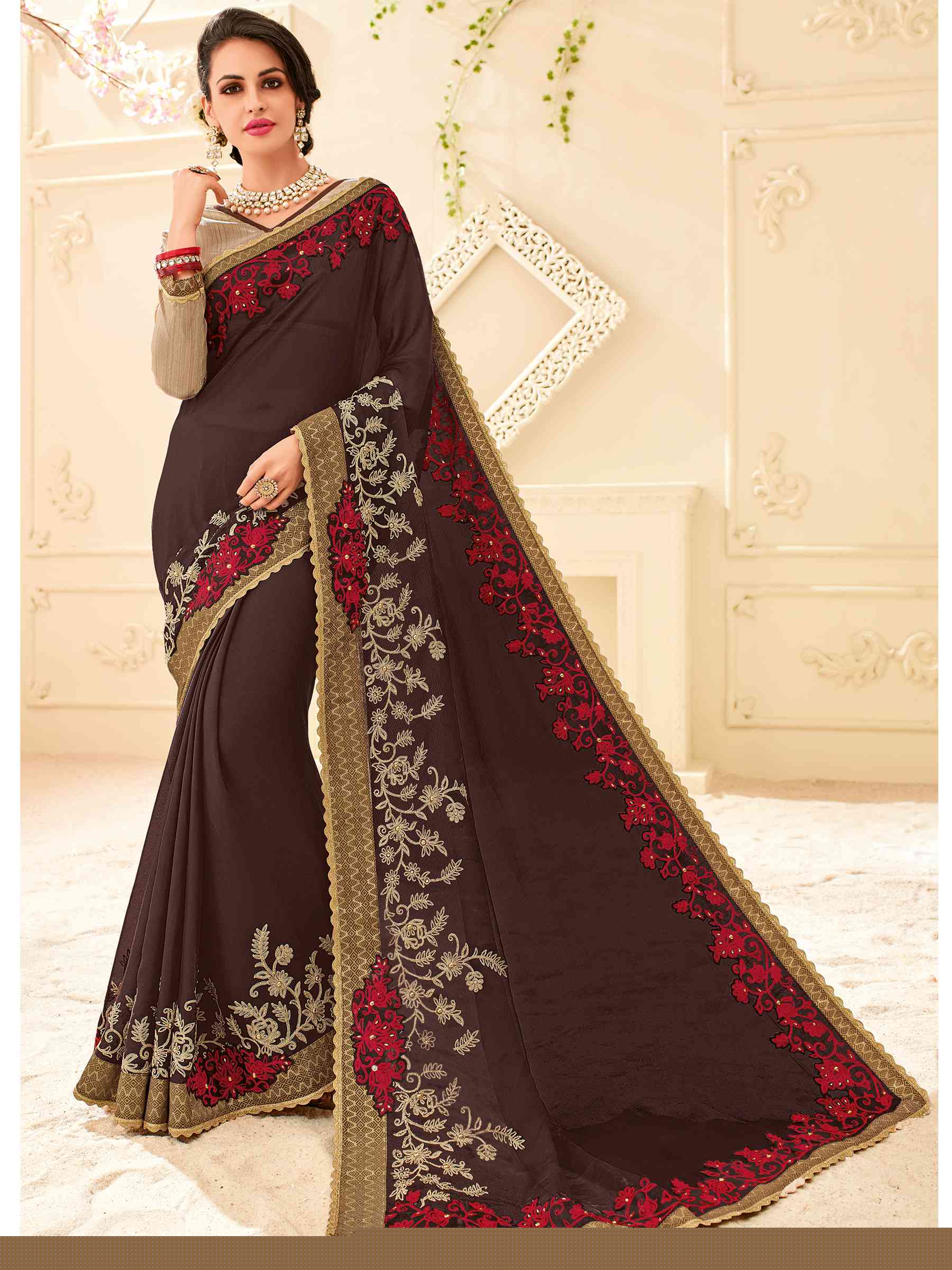 Platinum Vol-4 By Indian Women Pl-32104 To Pl-32123 Series Indian Designer Traditional Wear Collection Beautiful Stylish Colorful Party Wear & Occasional Wear Silk/ Georgette/ Chiffon Sarees At Wholesale Price