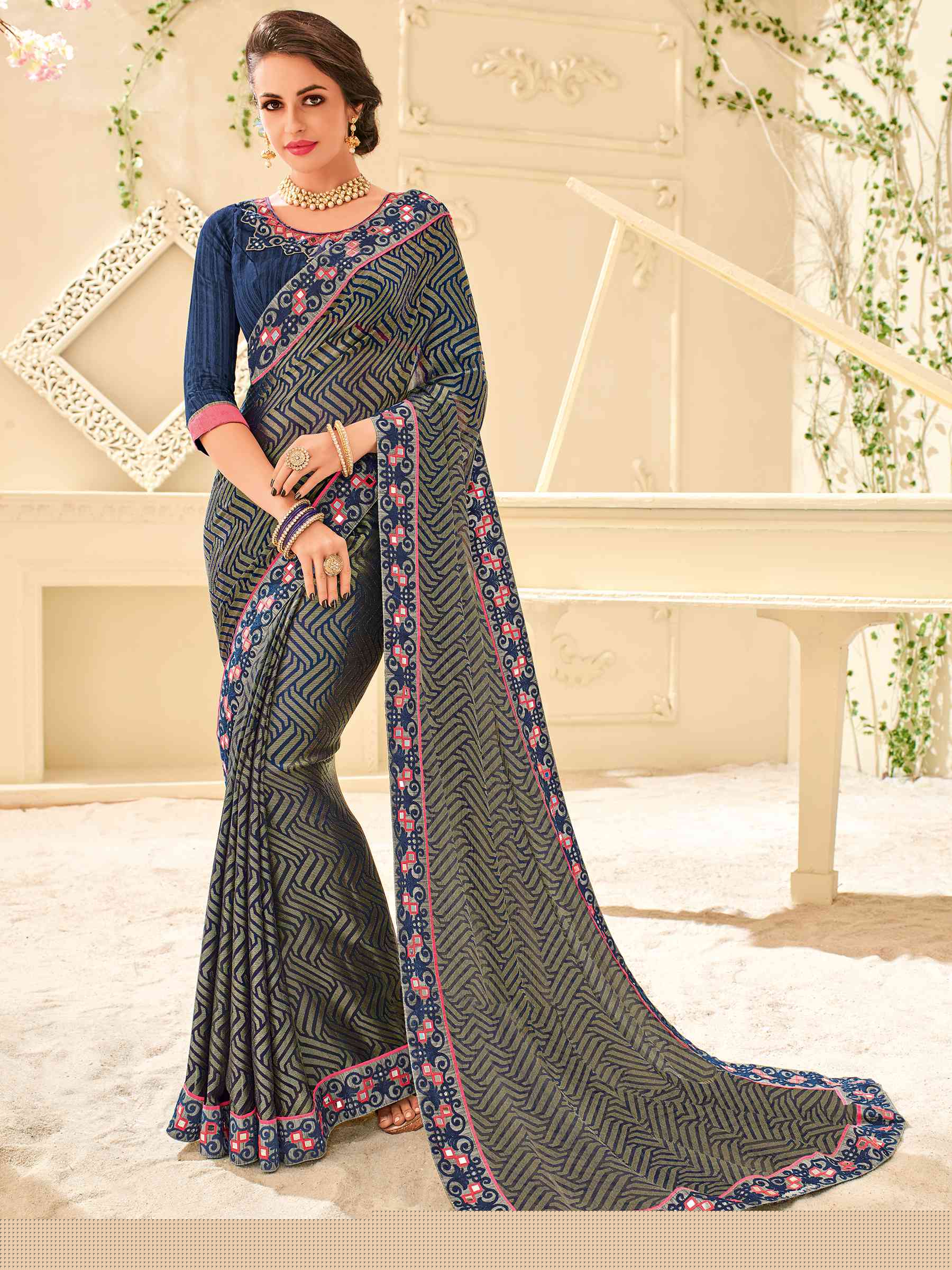 Platinum Vol-4 By Indian Women Pl-32104 To Pl-32123 Series Indian Designer Traditional Wear Collection Beautiful Stylish Colorful Party Wear & Occasional Wear Silk/ Georgette/ Chiffon Sarees At Wholesale Price