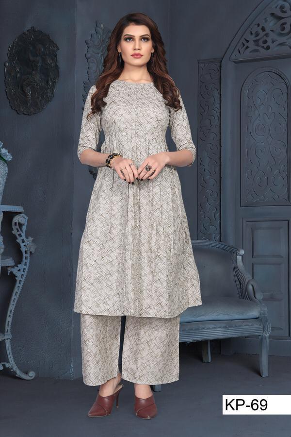 Plazo Vol-2 By Krisha 66 To 69 Series Stylish Fancy Beautiful Colorful Casual Wear & Ethnic Wear Heavy Cotton Print Kurtis With Cotton Print Palazzo At Wholesale Price