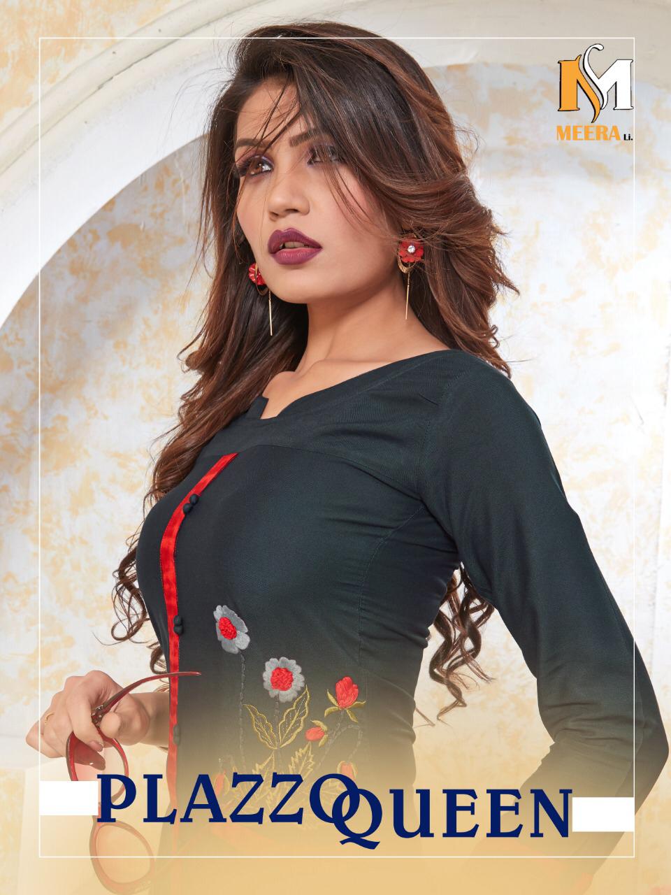 Plazzo Queen By Meerali 151 To 156 Series Beautiful Colorful Stylish Fancy Casual Wear & Ethnic Wear & Ready To Wear Heavy Rayon Printed Kurtis With Bottom At Wholesale Price
