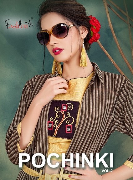 Pochinki Vol-2 By Fashion X 101 To 104 Series Beautiful Stylish Colorful Fancy Party Wear & Ethnic Wear & Ready To Wear Cotton Khadi Tops With Pant At Wholesale Price