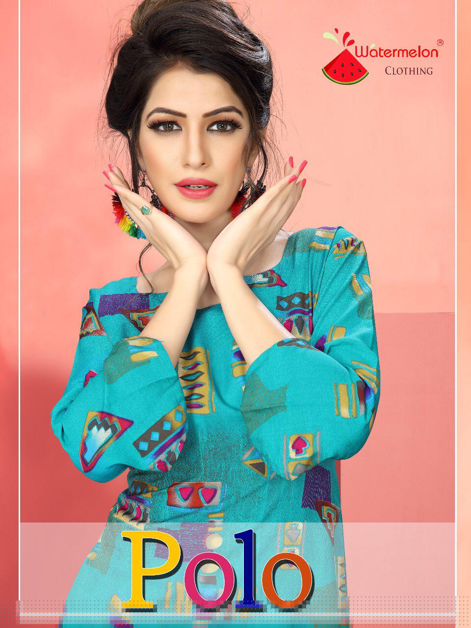 Polo By Watermelon 1901 To 1920 Series Beautiful Colorful Stylish Fancy Casual Wear & Ethnic Wear & Ready To Wear Crepe Print Kurtis At Wholesale Price