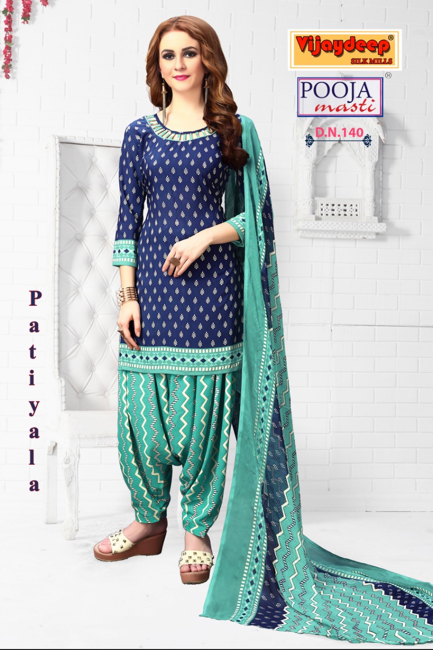 Pooja Masti By Viijaydeep Silk Mills 133 To 140 Series Indian Traditional Wear Collection Beautiful Stylish Fancy Colorful Party Wear & Occasional Wear Lawn Crepe Printed Dress At Wholesale Price