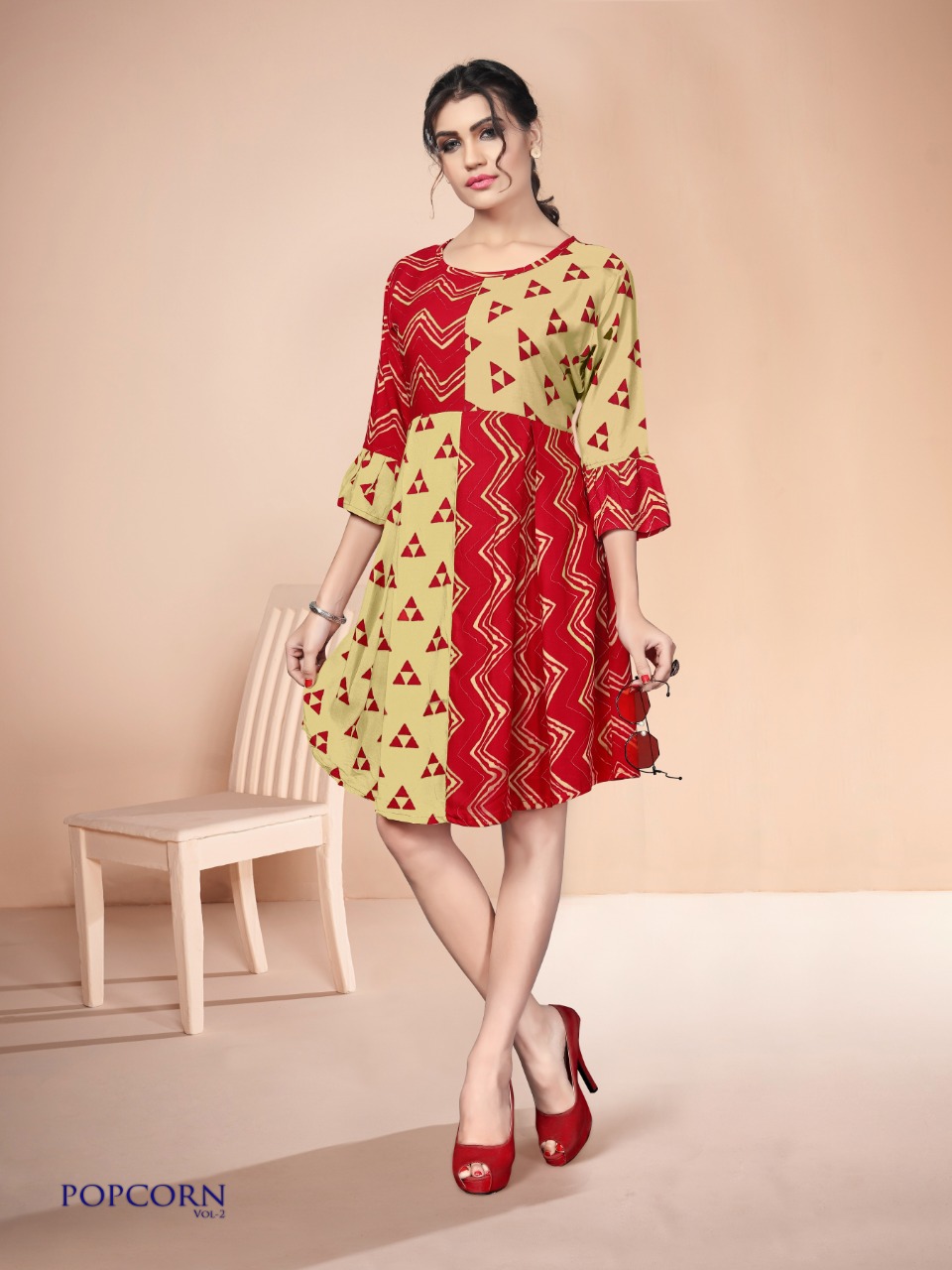 Popcorn Vol-2 By Watermelon 1001 To 1008 Series Beautiful Colorful Stylish Fancy Casual Wear & Ethnic Wear & Ready To Wear Heavy Rayon Printed Kurtis With Belt At Wholesale Price