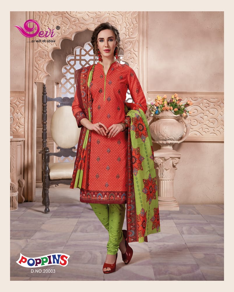 Poppins Vol-20 By Devi 20001 To 20012 Series Beautiful Suits Stylish Colorful Fancy Casual Wear & Ethnic Wear Cotton Printed Dresses At Wholesale Price