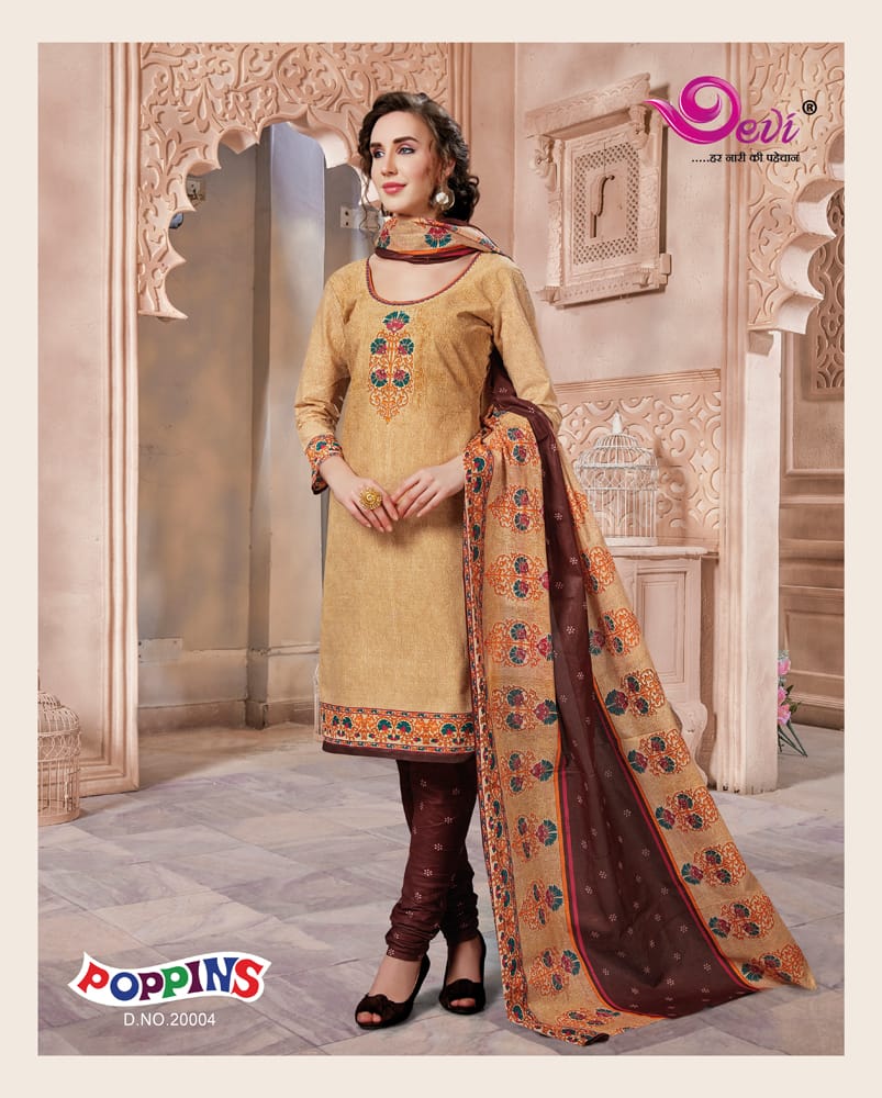 Poppins Vol-20 By Devi 20001 To 20012 Series Beautiful Suits Stylish Colorful Fancy Casual Wear & Ethnic Wear Cotton Printed Dresses At Wholesale Price