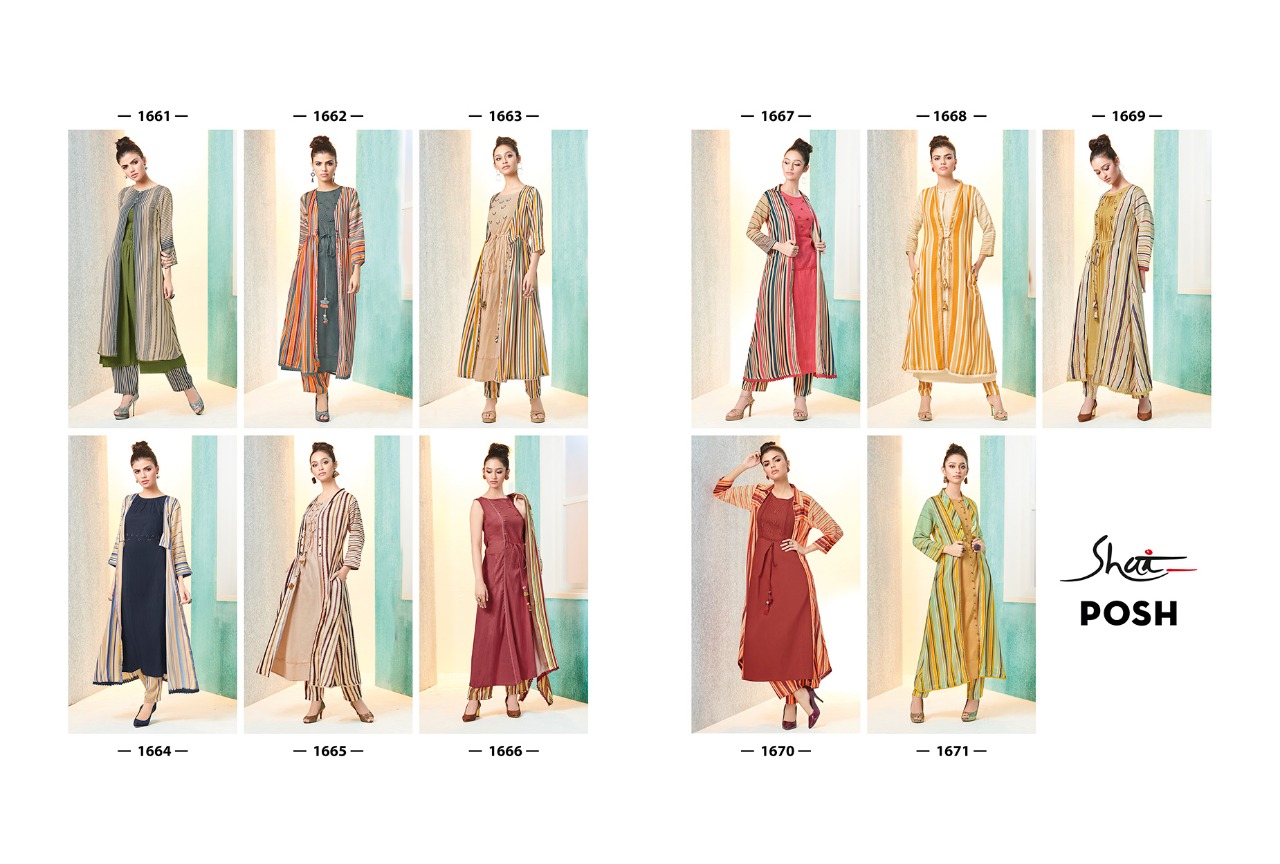 Posh By Shai 1661 To 1671 Series Beautiful Stylish Fancy Colorful Casual Wear & Ethnic Wear & Ready To Wear Pure Cotton With Handwork Kurtis At Wholesale Price