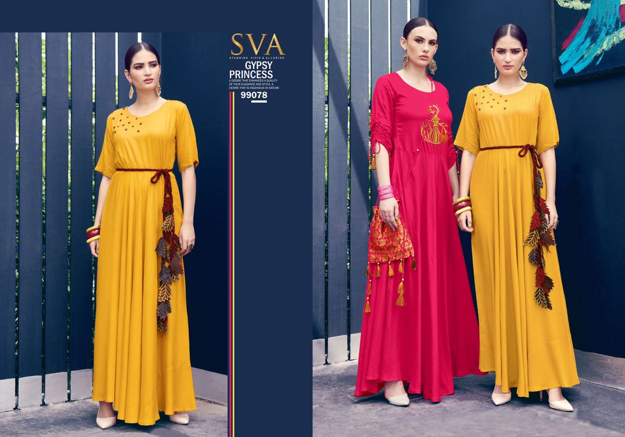 Posh By Sva 99077 T 99083 Series Designer Beautiful Stylish Fancy Colorful Casual Wear & Ethnic Wear & Ready To Wear Pure Rayon Slub Kurtis At Wholesale Price