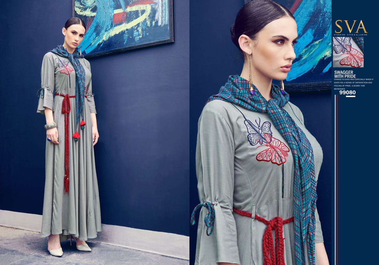 Posh By Sva 99077 T 99083 Series Designer Beautiful Stylish Fancy Colorful Casual Wear & Ethnic Wear & Ready To Wear Pure Rayon Slub Kurtis At Wholesale Price