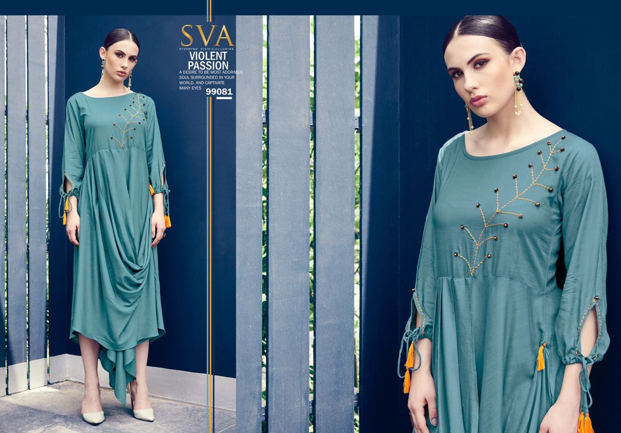 Posh By Sva 99077 T 99083 Series Designer Beautiful Stylish Fancy Colorful Casual Wear & Ethnic Wear & Ready To Wear Pure Rayon Slub Kurtis At Wholesale Price
