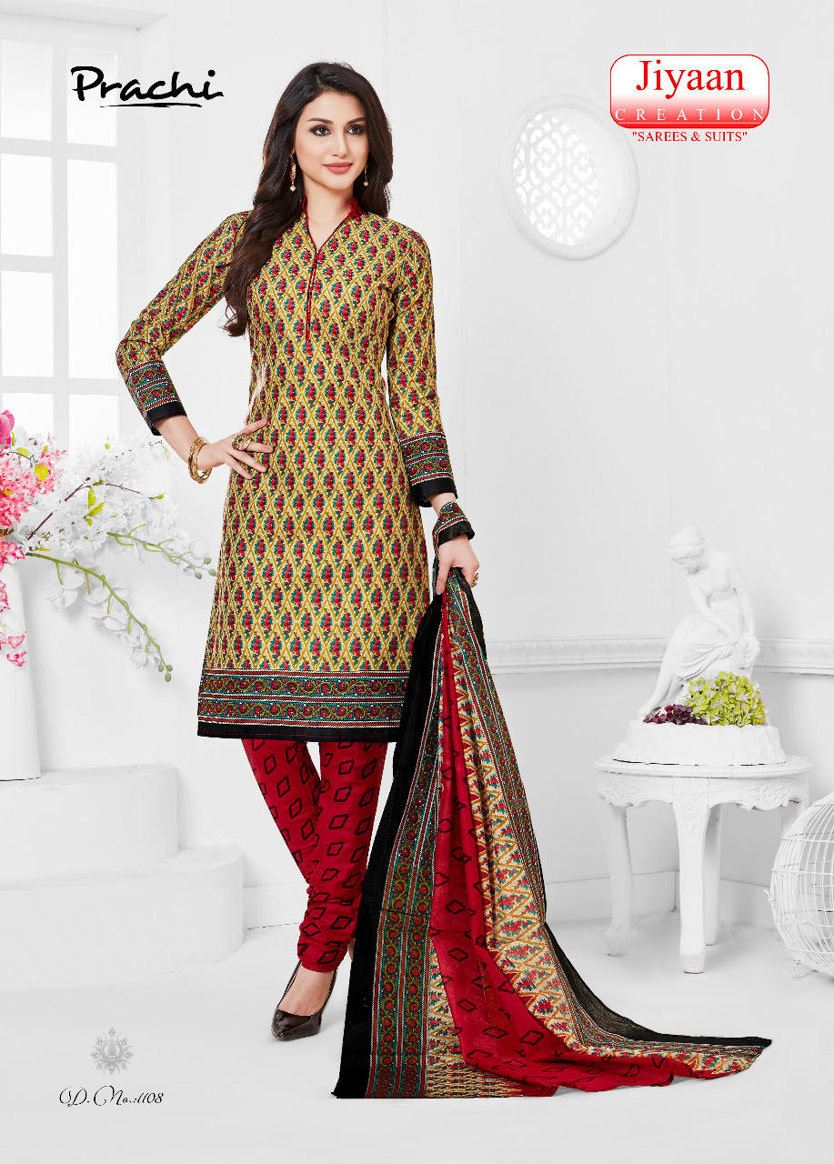 Prachi Vol-3 By Jiyaan Creation 1101 To 1112 Series Stylish Fancy Beautiful Colorful Casual Wear & Ethnic Wear Pure Cotton Printed Dresses At Wholesale Price