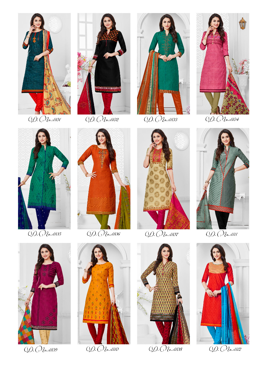 Prachi Vol-3 By Jiyaan Creation 1101 To 1112 Series Stylish Fancy Beautiful Colorful Casual Wear & Ethnic Wear Pure Cotton Printed Dresses At Wholesale Price