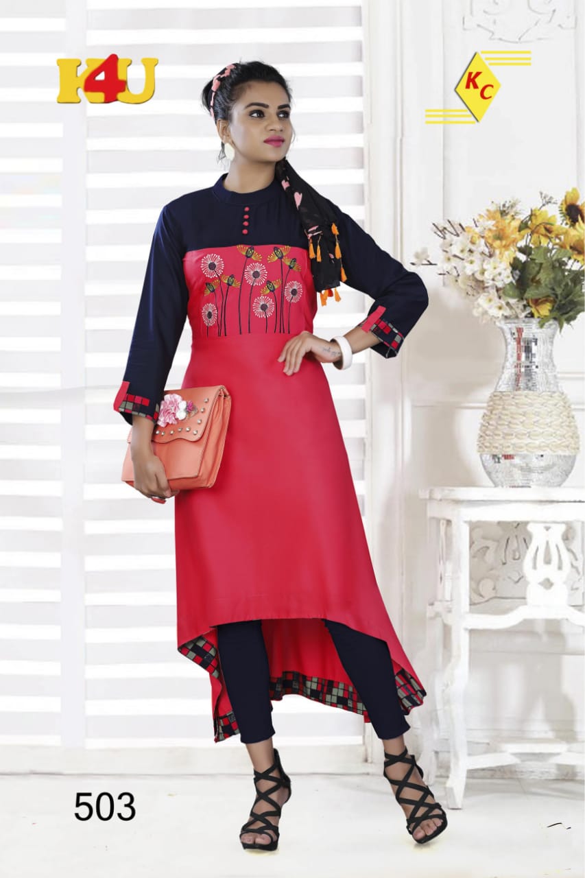 Prachi By K4u 501 To 506 Series Beautiful Stylish Fancy Colorful Casual Wear & Ethnic Wear & Ready To Wear Rayon Kurtis At Wholesale Price