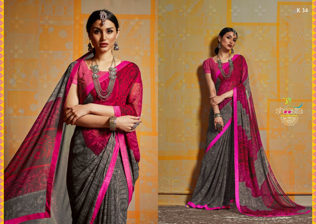 Prada Vol-1 By Shaastra Sarees 31 To 40 Series Indian Traditional Wear Collection Beautiful Stylish Fancy Colorful Party Wear & Occasional Wear Bemberg Georgette Sarees At Wholesale Price