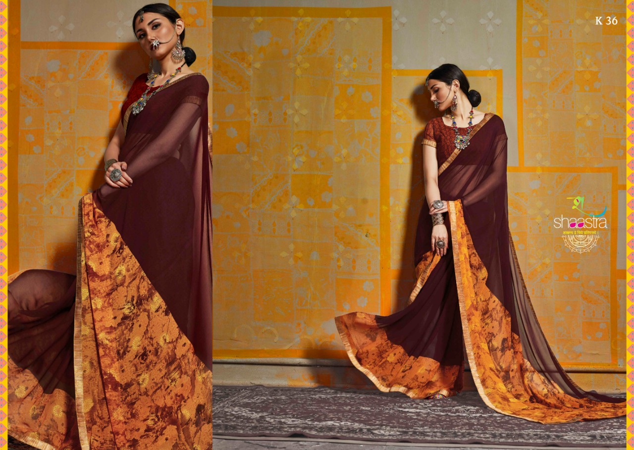 Prada Vol-1 By Shaastra Sarees 31 To 40 Series Indian Traditional Wear Collection Beautiful Stylish Fancy Colorful Party Wear & Occasional Wear Bemberg Georgette Sarees At Wholesale Price