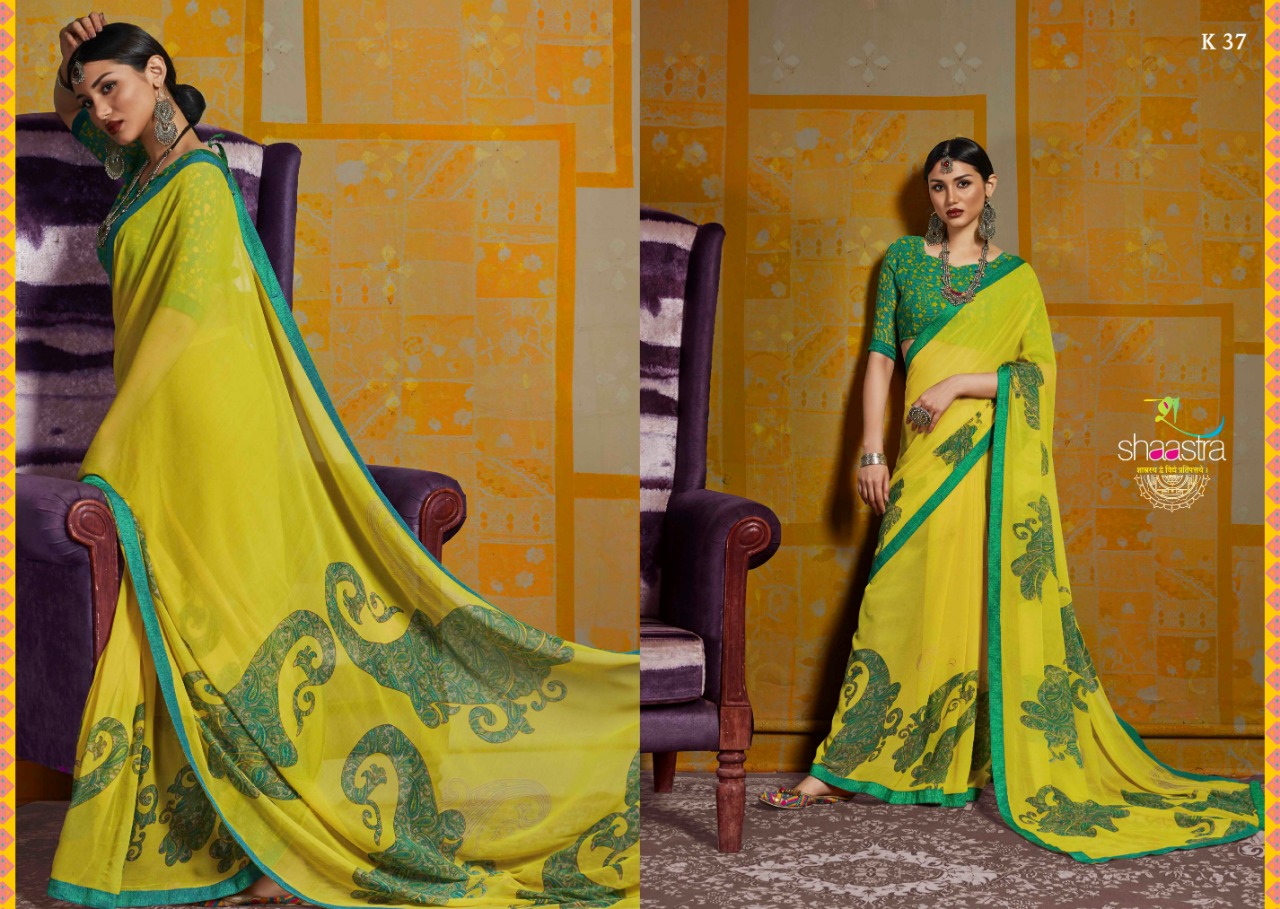 Prada Vol-1 By Shaastra Sarees 31 To 40 Series Indian Traditional Wear Collection Beautiful Stylish Fancy Colorful Party Wear & Occasional Wear Bemberg Georgette Sarees At Wholesale Price