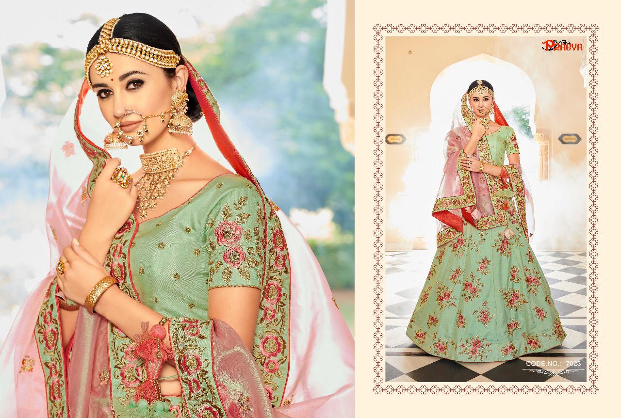 Pragya 7021 Series By Pragya 7021 To 7030 Series Designer Beautiful Wedding Collection Occasional Wear & Party Wear Banarasi Tissue Lehengas At Wholesale Price