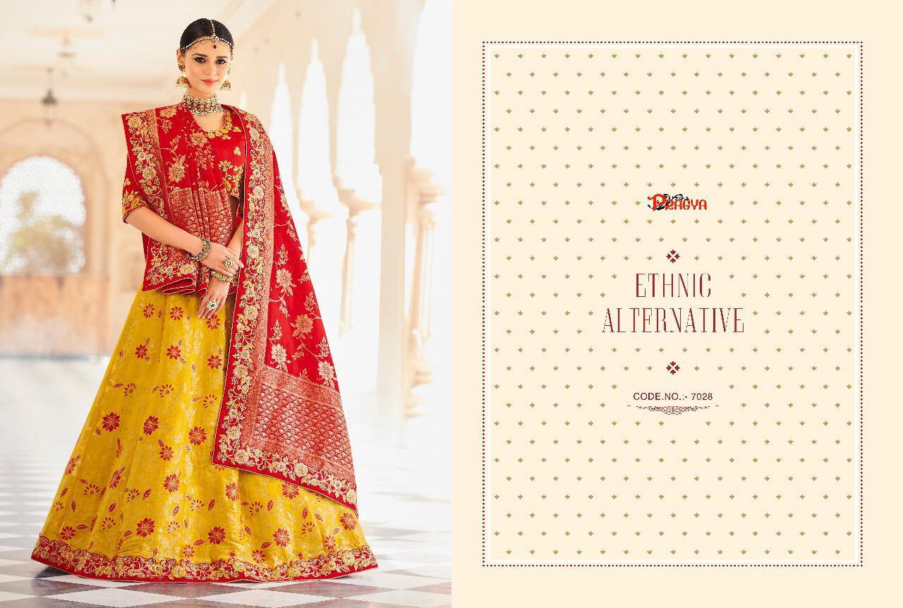 Pragya 7021 Series By Pragya 7021 To 7030 Series Designer Beautiful Wedding Collection Occasional Wear & Party Wear Banarasi Tissue Lehengas At Wholesale Price