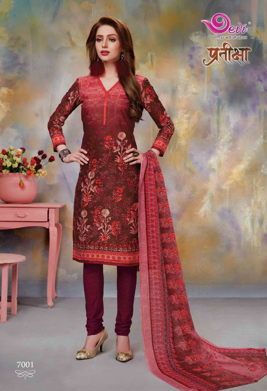 Pratiksha Vol-7 By Devi 7001 To 7012 Series Beautiful Suits Stylish Fancy Colorful Casual Wear & Ethnic Wear Cotton Printed Dresses At Wholesale Price