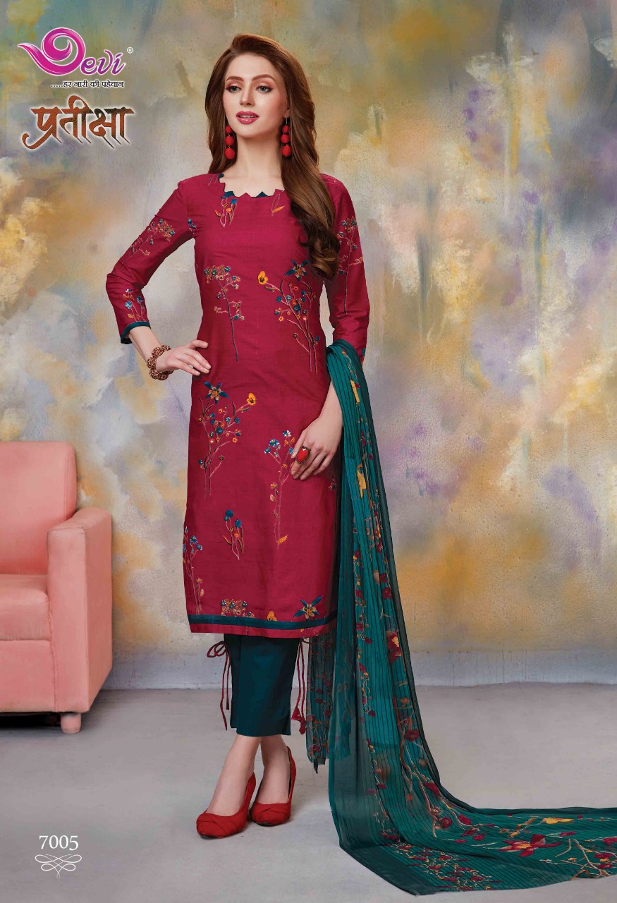 Pratiksha Vol-7 By Devi 7001 To 7012 Series Beautiful Suits Stylish Fancy Colorful Casual Wear & Ethnic Wear Cotton Printed Dresses At Wholesale Price