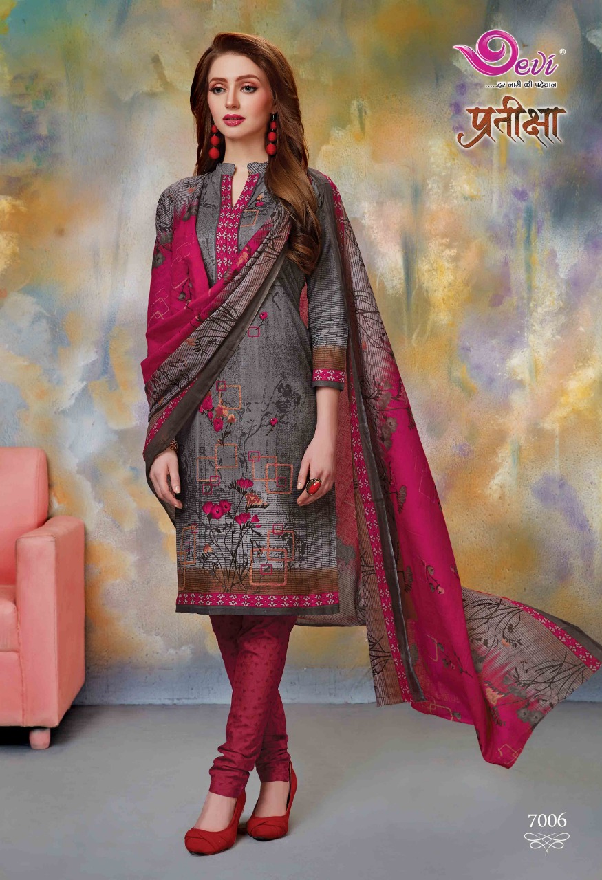 Pratiksha Vol-7 By Devi 7001 To 7012 Series Beautiful Suits Stylish Fancy Colorful Casual Wear & Ethnic Wear Cotton Printed Dresses At Wholesale Price