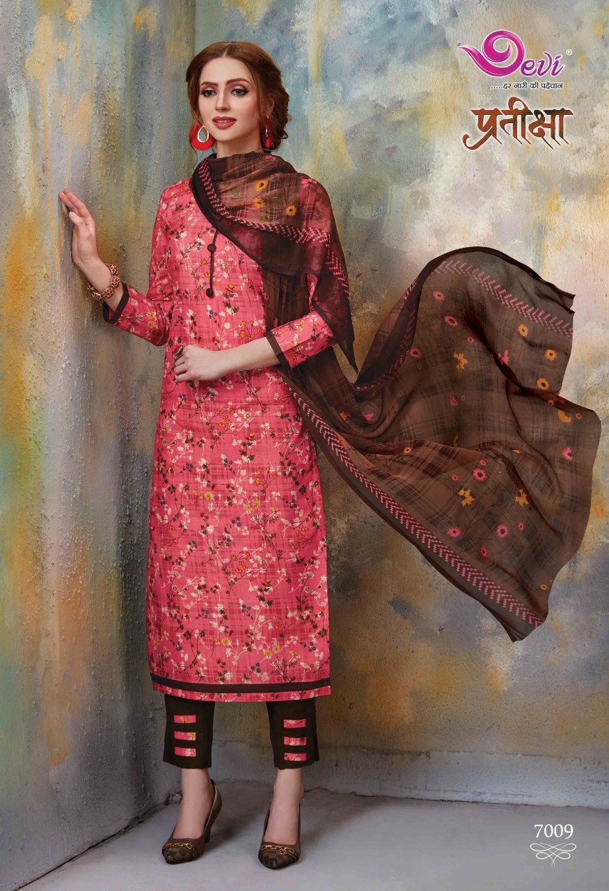 Pratiksha Vol-7 By Devi 7001 To 7012 Series Beautiful Suits Stylish Fancy Colorful Casual Wear & Ethnic Wear Cotton Printed Dresses At Wholesale Price