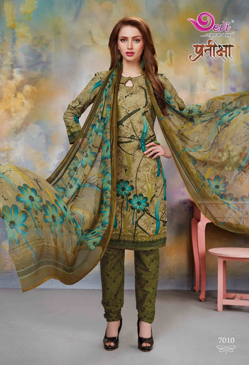Pratiksha Vol-7 By Devi 7001 To 7012 Series Beautiful Suits Stylish Fancy Colorful Casual Wear & Ethnic Wear Cotton Printed Dresses At Wholesale Price