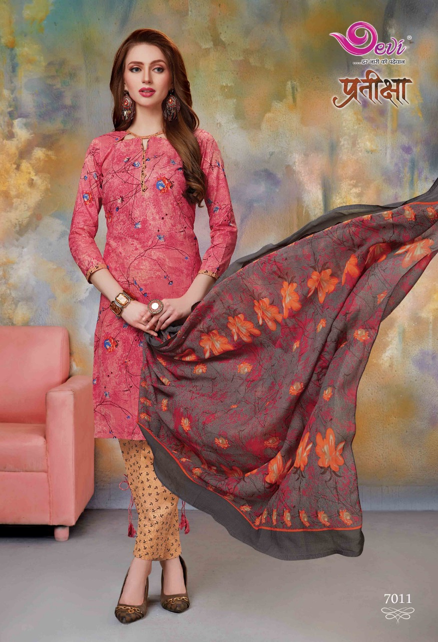 Pratiksha Vol-7 By Devi 7001 To 7012 Series Beautiful Suits Stylish Fancy Colorful Casual Wear & Ethnic Wear Cotton Printed Dresses At Wholesale Price