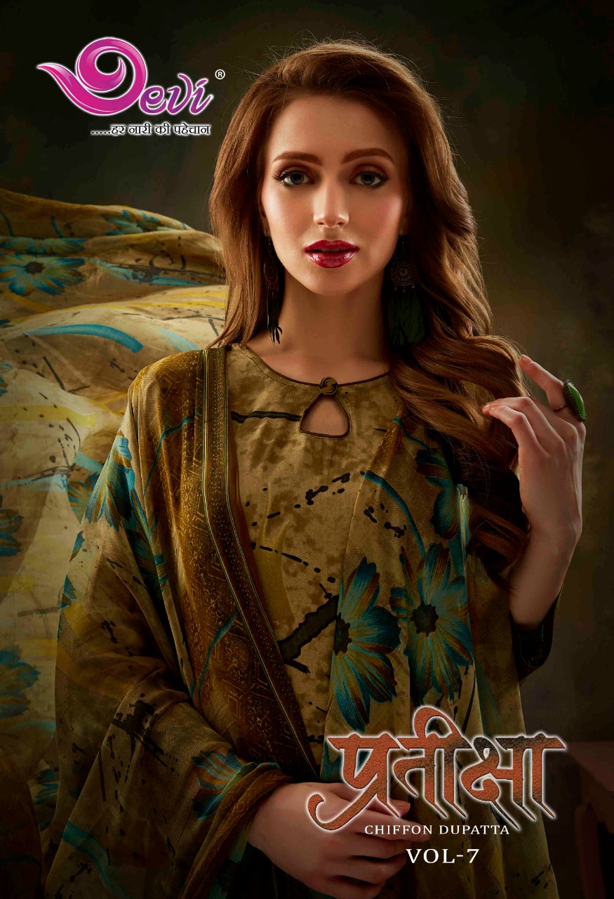 Pratiksha Vol-7 By Devi 7001 To 7012 Series Beautiful Suits Stylish Fancy Colorful Casual Wear & Ethnic Wear Cotton Printed Dresses At Wholesale Price
