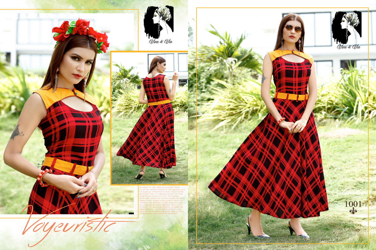 Preeta Vol-1 By Viva & Via 1001 To 1004 Series Designer Stylish Fancy Colorful Casual Wear & Ethnic Wear Heavy Rayon Printed Kurtis At Wholesale Price