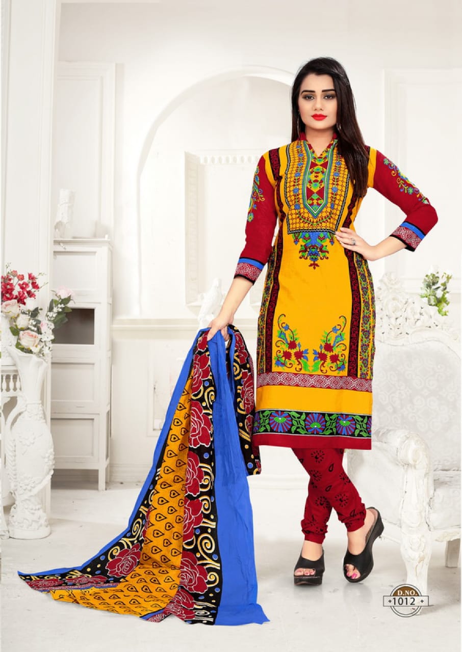 Prem Leela Vol-2 By Trimurti Textile 1011 To 1020 Series Stylish Fancy Beautiful Colorful Casual Wear & Ethnic Wear Pure Cotton Printed Dresses At Wholesale Price
