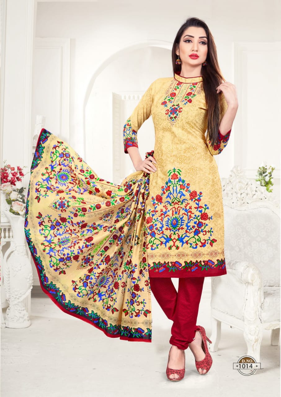 Prem Leela Vol-2 By Trimurti Textile 1011 To 1020 Series Stylish Fancy Beautiful Colorful Casual Wear & Ethnic Wear Pure Cotton Printed Dresses At Wholesale Price