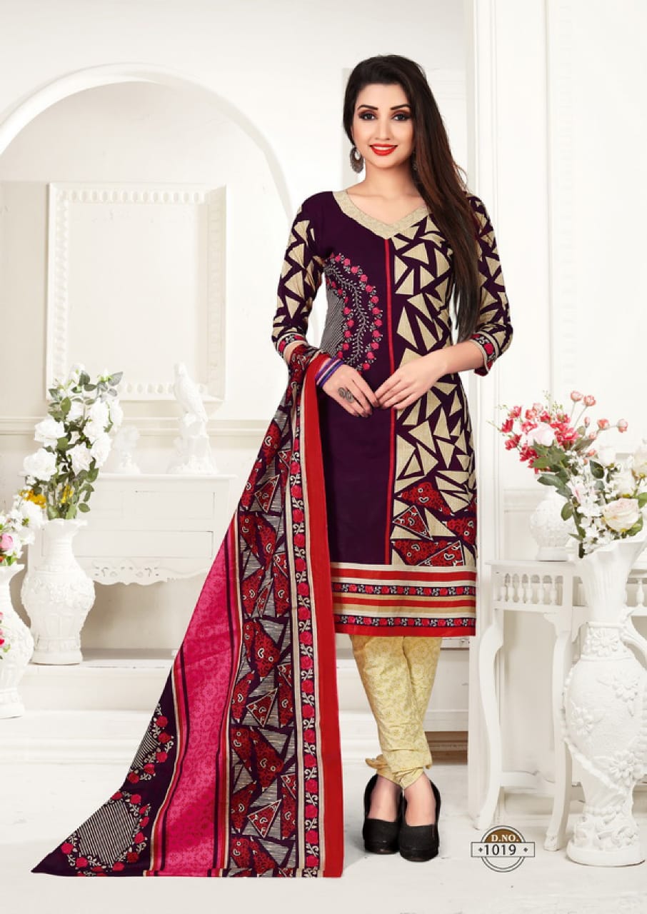Prem Leela Vol-2 By Trimurti Textile 1011 To 1020 Series Stylish Fancy Beautiful Colorful Casual Wear & Ethnic Wear Pure Cotton Printed Dresses At Wholesale Price