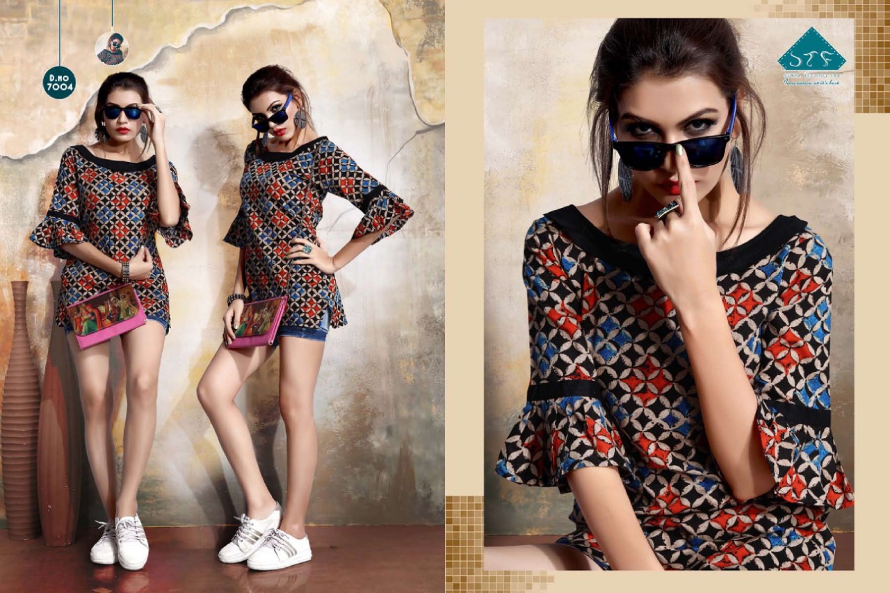 Pretty Girl By Surya Techno Fab 7001 To 7008 Series Designer Beautiful Stylish Colorful Fancy Ready To Wear & Casual Wear & Ethnic Wear Air Jet Rayon Printed Kurtis At Wholesale Price