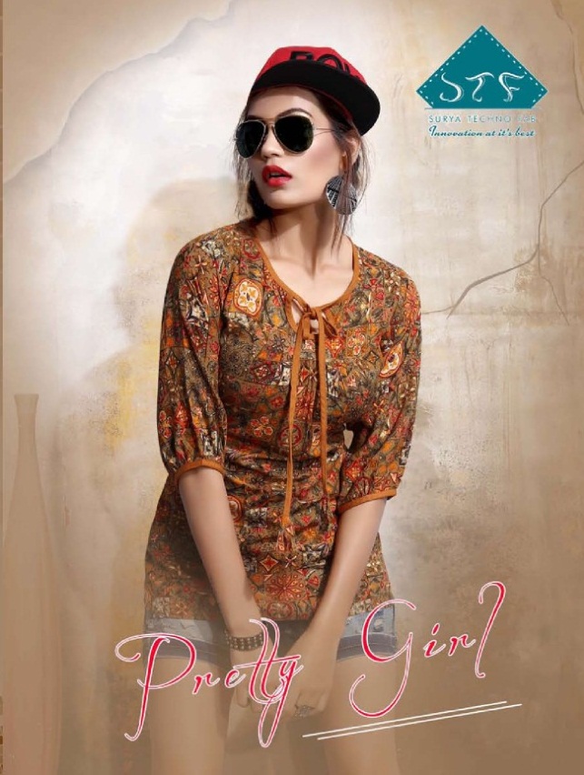 Pretty Girl By Surya Techno Fab 7001 To 7008 Series Designer Beautiful Stylish Colorful Fancy Ready To Wear & Casual Wear & Ethnic Wear Air Jet Rayon Printed  Kurtis At Wholesale Price